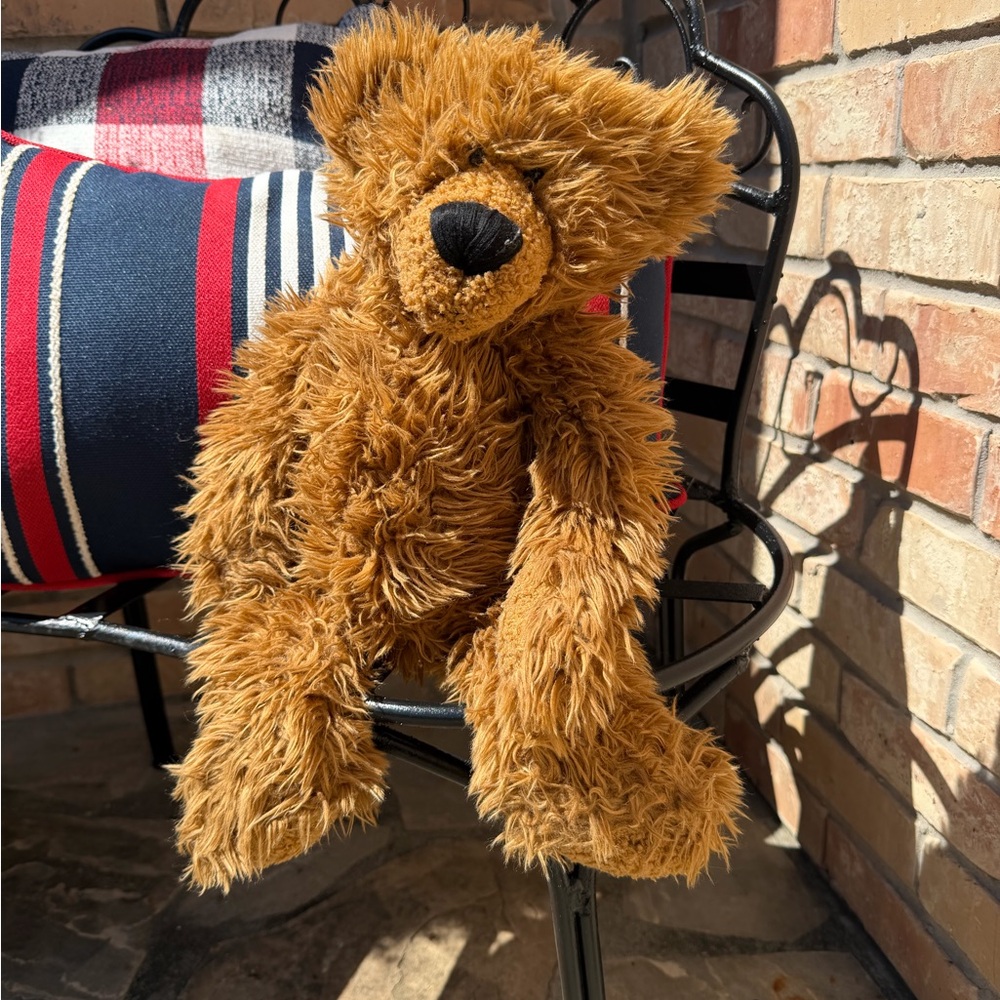 GANZ Brown Plush Teddy Bear with Blue Fabric Tag